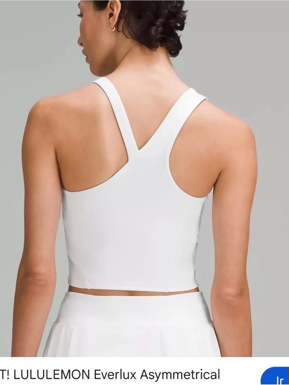 lululemon athletica Everlux Asymmetrical White Sports Crop Top